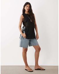 ASOS - Sleeveless Sheer Longline Top - Lyst