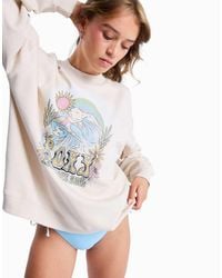 Roxy - Lineup Oversized Sweatshirt With Vintage Wash Effect - Lyst
