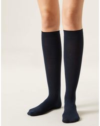 Calzedonia - Long Satin Cotton Socks - Lyst