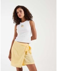 Vero Moda - Crinkle Textured Woven Tie Front Skort - Lyst