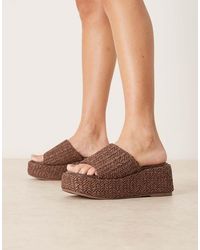 ASOS - Teagan Flatform Footbed Wedge Sandals - Lyst