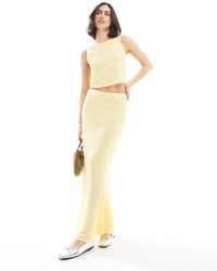 Vero Moda - Gonna Lunga Color Banana Pallido Testurizzato - Lyst