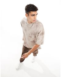 ASOS - – oversize-t-shirt mit waffelstruktur und batikmusterung - Lyst