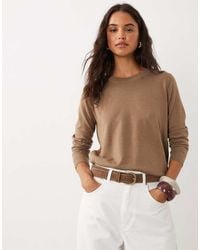 Mango - Round Neck Lightweight Jumper - Lyst