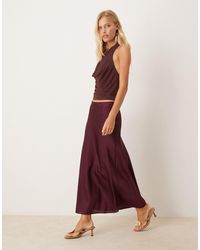 Vila - – maxirock aus satin - Lyst