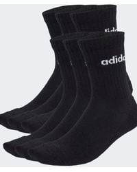 adidas Originals - Linear Crew Socks Cushioned Socks 6 Pair Pack - Lyst