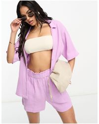 Lindex - Beach Loose Fit Wide Sleeve Cheesecloth Textured Shirt Co-ord - Lyst