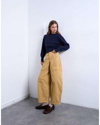 TOPSHOP - Pantaloni A Palloncino Cargo Color Cammello Con Zip E Tasche - Lyst