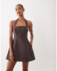 Bardot - Nevelle Square Halter Neck Mini Dress - Lyst