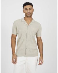 Brave Soul - Revere Collar Knitted Short Sleeve Shirt - Lyst