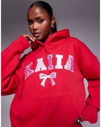 Kaiia - Embroide Bow Logo Oversized Hoodie Co-ord - Lyst