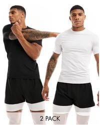 ASOS 4505 - Icon Muscle Fit Training T-shirt 2 Pack With Quick Dry-multi - Lyst