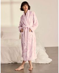 Chelsea Peers - Fleece Burnout Lino Cut Leopard Print Long Dressing Gown - Lyst