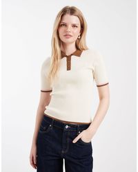 ONLY - Contract Collar Knitted Polo - Lyst