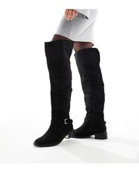 SEQWL Wide Fit - Latte Buckle Detail Over The Knee Boots - Lyst