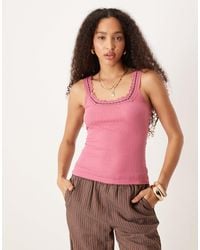 Free People - Only You Lace Edge Tank Top - Lyst