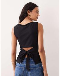 ASOS - Slash Neck Tie Back Tank Top - Lyst