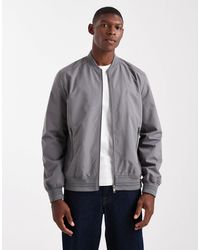 Threadbare - Zip Front Showerproof Bomber Jacket With Pockets - Lyst