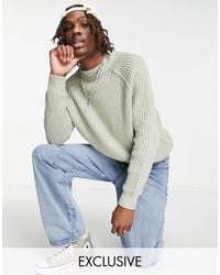 Collusion - Knitted Ribbed Sweater With Raglan Sleeve - Lyst