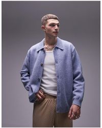 TOPMAN - Knitted Button Through Cardigan - Lyst