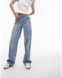 TOPSHOP - Jeans a colonna lavaggio effetto marmo sporco - Lyst