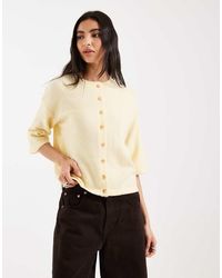Brave Soul - Short Sleeved Relaxed Fit Knitted Cardigan - Lyst