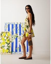 TOPSHOP - Tie Back A Line Mini Dress - Lyst