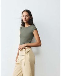 Pull&Bear - Fitted T-shirt With Full Sleeves - Lyst
