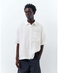 Pull&Bear - 100% Linen Short Sleeve Shirt - Lyst