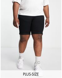 Only & Sons Plus Slim Fit Denim Shorts - Black