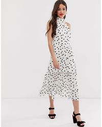 oasis black and white spot dress