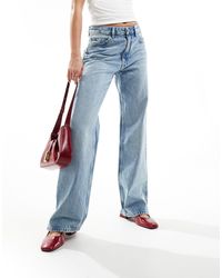 Mango - Jean long coupe droite - clair - Lyst