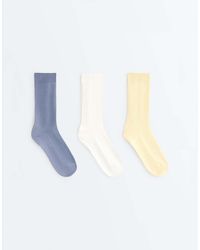 Oysho - 3 Pairs Of Cotton Blend Classic Pique Socks - Lyst