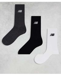 New Balance - Pack De 3 Pares De Calcetines Deportivos De Varios Colores Con Logo De - Lyst
