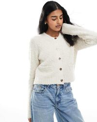 Brave Soul - Button Through Boucle Cardigan - Lyst