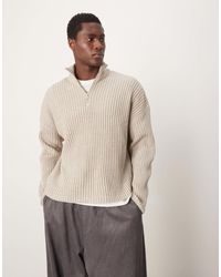 ASOS - Knitted Oversized Boxy Half Zip Jumper - Lyst