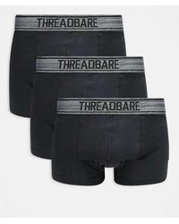 Threadbare - Set Van 3 Hipster-Boxershorts Met Logo Op De Tailleband - Lyst