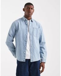 Redefined Rebel - Boxy Denim Striped Shirt - Lyst