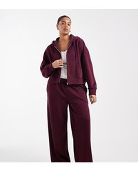ASOS - Asos Design Curve Wide Leg Brushback Sweatpants - Lyst