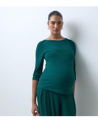 ASOS - Asos Design Maternity Lounge Mix & Match 3/4 Length Ribbed Boatneck - Lyst
