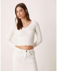 Glamorous - V-Neck Knit Top - Lyst