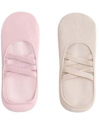 Oysho - 2 Pairs Of Polyamide Blend Invisible Yoga And Pilates Socks With Double Straps - Lyst