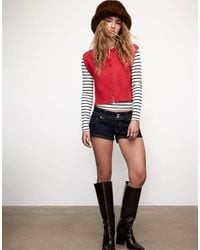 Stradivarius - Knit Vest With Padded Shoulders - Lyst