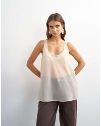 TOPSHOP - Sleeveless Organza Scoop Vest - Lyst