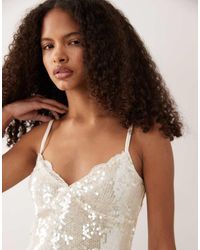 New Look - Lace Trim Sequin Top Co-Ord - Lyst