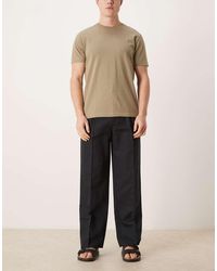 ASOS - Tailored Pleated Linen Rich Wide Leg Pants - Lyst