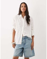 Miss Selfridge - Broderie Oversized Shirt - Lyst