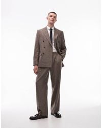 TOPMAN - Oversized Herringbone Double Breasted Jacket - Lyst