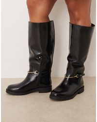 ASOS - Curve – cole – flache, kniehohe reitstiefel - Lyst