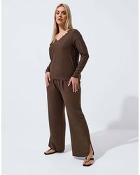 Yours Clothing - Textured Lace Trim Top - Lyst